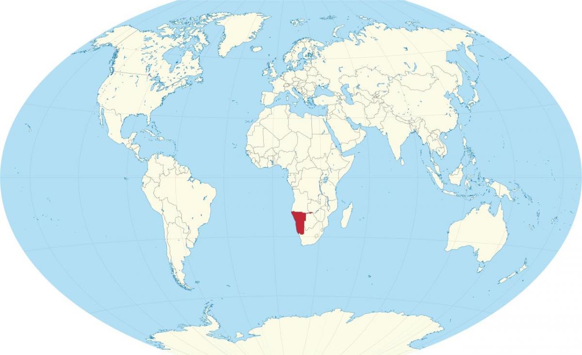 நமீபியா இடம் உலக வரைபடம்